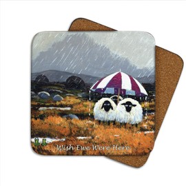 Wish Ewe Were Here Coaster by Thomas Joseph - Funny Sheep