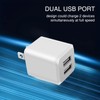 REKNA 3- Pack, USB Wall Charger, Dual Port USB Cube