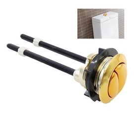Universal Toilet Dual Flush Button, 38mm Dual Flush Toilet Cistern Push Button Replacement Dual Toilet Flush Button, Golden Toilet Buttons Dual Push Flushing Toilet Tank Buttons for Bathroom