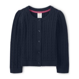 Gymboree Girls and Toddler Long Sleeve Cable Knit Cardigan Sweater, Navy Slate, 2T