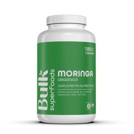 BULK SUPERFOODS | Moringa Pura Organica 100% Natural | 180 Cápsulas – 500 mg c/u – Sin Gluten | Suplementos Alimenticios a Base de Moringa Pura