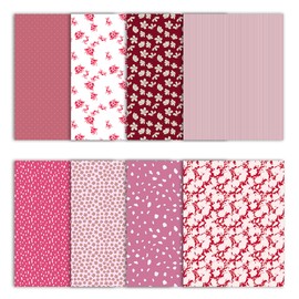 Soimoi 8 Pc Fat Quarter Bundle- Floral & Check Print 18"x 22" DIY Patchwork- 100% Cotton Pre-Cut Quilting Fabric