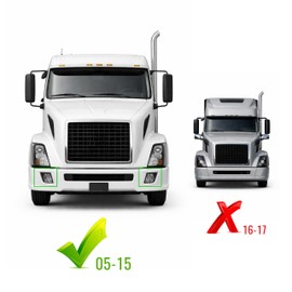 HECASA Front Bumper Center Cover Compatible with 2004-2017 Volvo VNL Truck Series 300 430 630 670 730 780 Replacement for # 82728568 (Black)