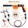 16 IN 1 Car Wash Foam Gun, Foam Cannon,Adjustable Hose