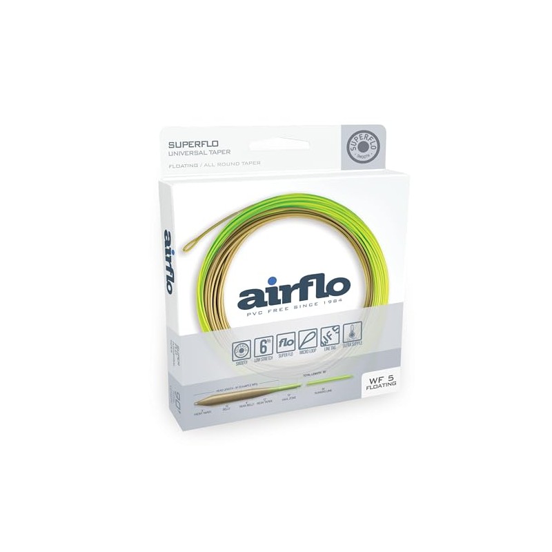 Airflo Superflo Universal Taper Floating Fly Line (MOSS OLIVE/CHARTREUSE, WF
