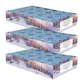 pajoma® Tea Lights Pack of 3, Winter Fairy Tales, 90 Scented Tea Lights in Aluminium Case, Burning Time Approx. 4 Hours, H 1.5 cm, D 3.5 cm, Decoration, Catering, Outdoor, Wind Glasses, Wedding