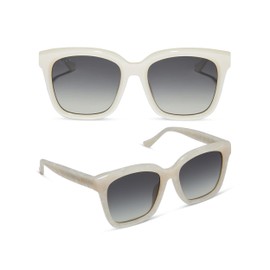 DIFF Meredith Oversized Designer Square Sunglasses for Women UV400, Opaline + Grey Gradient