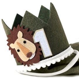 Roaring Good Time Jungle Wild One Hat 1st Birthday Crown Boy Lion Party Decorations First Birthday Hat Boy Safari Party Hats Jungle Wild One Decorations