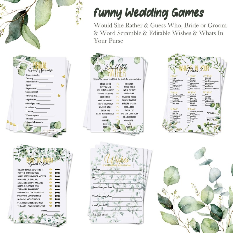 Outus 220 Pieces Bridal Shower Game Set - Fun Wedding