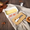 WAIT FLY Fox Ceramic Butter Dish with Bamboo Lid and