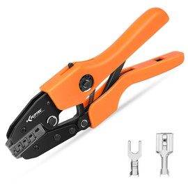 KF CPTEC Crimping Pliers for Non-Insulated Cable Lugs, 0.25-6 mm², Compatible JST, Molex, Dupont Plug, TE Connector, Open Barrel Crimping Pliers, Flat Terminals, Crimp Pliers, Blade Receptacle Pliers