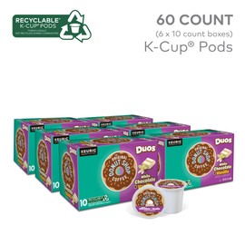 The Original Donut Shop Duos White Chocolate + Vanilla, Keurig Single Serve K-Cup pods, 60 Count (6 Packs of 10)