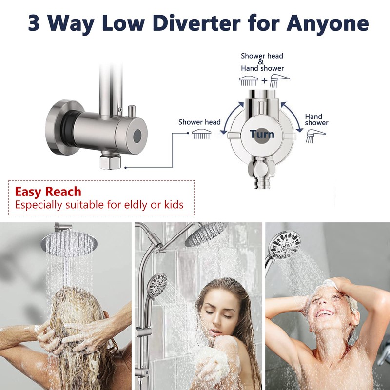 UCLIMAA Rainfall 8 Inch Round Shower Head with High Pressure