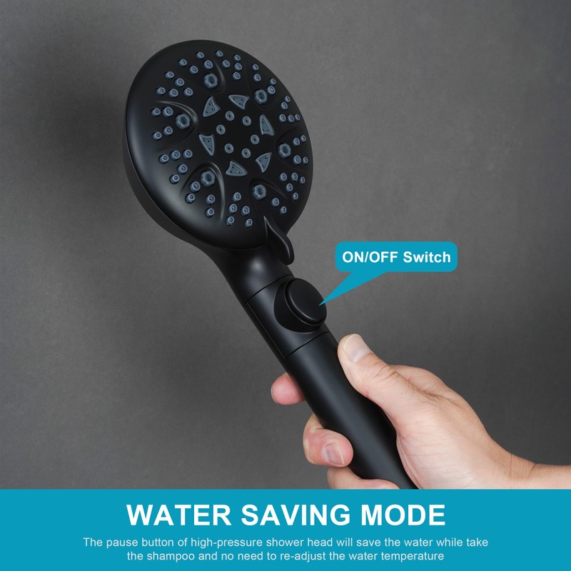 Umyder High Pressure 8-mode Handheld Shower Head with On Off