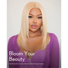 Arabella 613 Blonde Bob Wig Human Hair 613 Lace Front Wig Human Hair 13X4 Lace Front Bob Wig Human Hair 210% Density Pre Plucked With Baby Hair 613 Bob Wigs Human Hair (10 inch, 13x4 Blonde Bob)