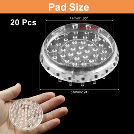 Biaungdo 20 Pcs Carpet Protector Spiked Caster Cups, Clear Plastic Caster Cups Round Carpet Protectors Comfortable Touch Caster Cup for Sofas/Chairs/Tables/Other Furniture(47mmx47mm)