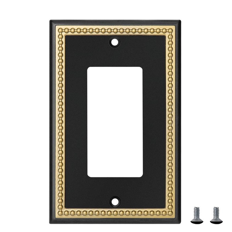 Pearled Frame Decorative Wall Plate Switch Plate Outlet Cover (Single