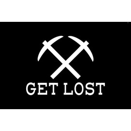 Get Lost Pickaxe Mining MKR Decal Vinyl Sticker |Cars Trucks Vans Walls Laptop|White|5.5 x 4.1 in|MKR1715
