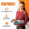 HESEE Silicone Oven Mitts, Heat Resistant 2PCS Mitts with Soft