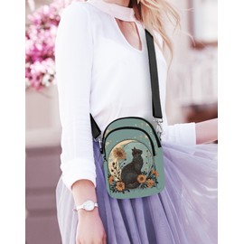 Cat Small Crossbody Bags for Women Casual Cell Phone Purse Lightweight Crossbody Purses Fashion with Adjustable Strap