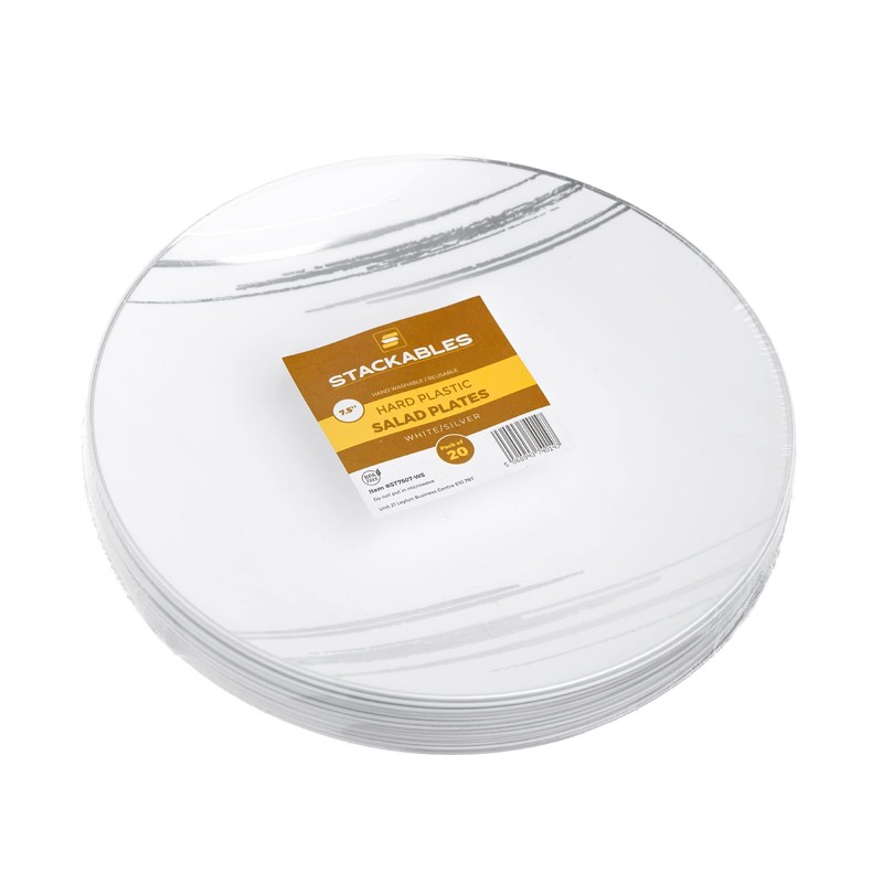 STACKABLES ~ Pack of 20 Hard Plastic Plates ~ 9inch