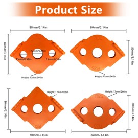 Giftprod Radius Jig Router Templates, Radius Quick Jig High Hardness ABS+CNC Woodworking Corner Routing Templates Rounded Table Corners Router Bit Edge Trimmer, R5 R10 R15 R20 R25 R30 R35 R40 (Orange)