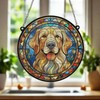 Image Industry Golden Retriever Stained Glass Effect Suncatcher - Garden
