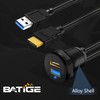 BATIGE USB 3.0 HDMI Car Mount Flush USB Port Cable,