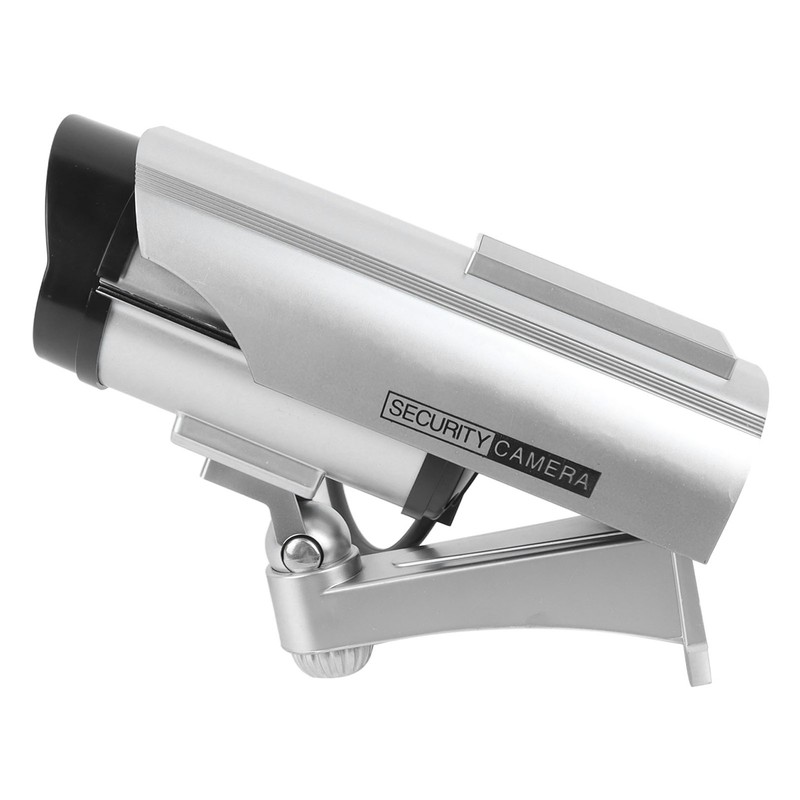 Fake Surveillance Camera Solar Powered Simulation Monitor with LED Flashing