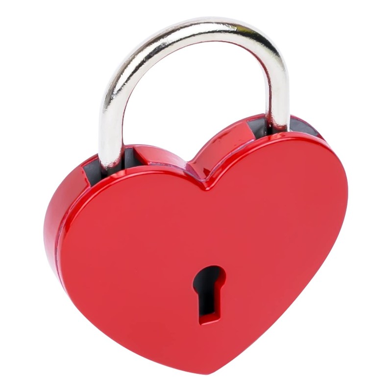 HMF Mini Decorative Padlock with Key in Heart Shape |