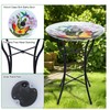 MUMTOP Glass Bird Baths for Outside, 16 Inch Width Outdoor
