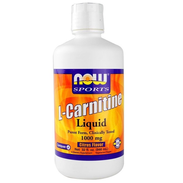 Now Foods, Sports, L-Carnitine Liquid, Citrus Flavor, 1000 mg, 32 fl oz (946 ml)