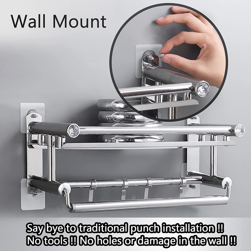 VESTURA Adhesive Screw Hooks for Wall Without Drilling, Adhesive Screw