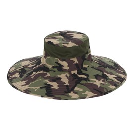 LY4U Mens Sun Hat, 15cm Wide Brim UPF 50+ Summer Camouflage Hat, Outdoor Hiking Fishing Trekking Caps with Adjustable Strap