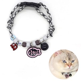 Hjvvr Cat Collar With Bell,Breakaway Pet Collar,Black Theme Fish Collar