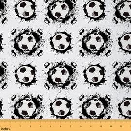 Feelyou - Tela de fútbol de The Yard para niños, tela impermeable para exteriores, para niños, niñas, juego de pelota, tela de tapicería para sillas, decoración de tela de retapicería deportiva