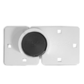 PACLOCK's UCS-7A/810 Hasp and Puck Combo Kit, Buy American Act Compliant, High Security 6-Pin Cylinder, One Lock Keyed to a Number U-Pick! w/ 2 Keys, Black Anod. Puck, Double Coated White Hasp