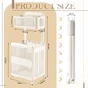 Leinuosen Foldable 2-tier Plastic Laundry Basket with Wheels and Handle