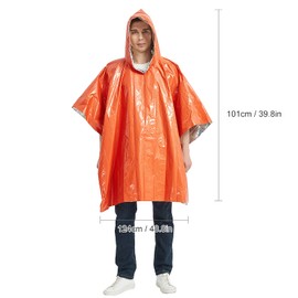 HXBER Outdoor Emergency Survival Gear Waterproof Heat Reflective Thermal Poncho Raincoat with Sleeping Bag and Tent Shelter for Camping Hiking Adventure