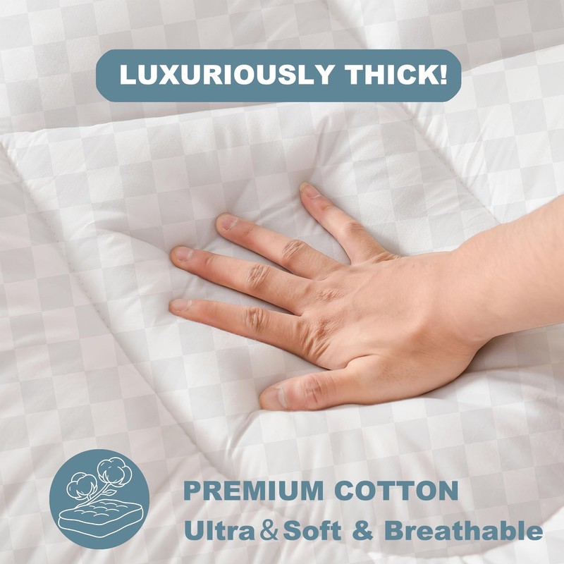 Queen Mattress Topper with Thick Quilted,Soft Extra Thick Mattress Pad