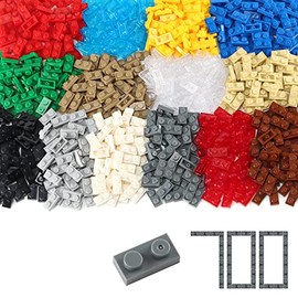 Basic Parts - Juego de 700 bloques de azulejos de construcción multicolor                                                                             