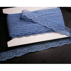Unbranded Blue Raschel Lace 1 3/16"  (30mm) Blue Soft 35 yards