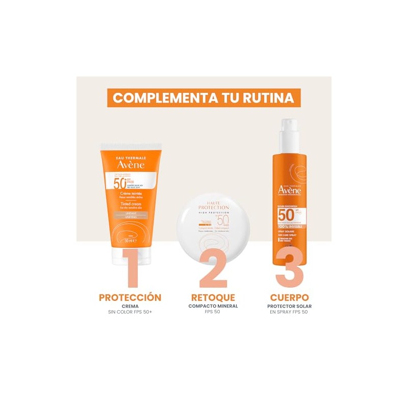 Avene Protector Solar Facial con Color FPS50+ Piel Seca Unifica