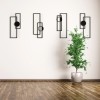 Art3d 4-sheet 17"x12" Black Modern Design Metal Wall Art Set