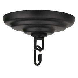 Helunsi Light Canopy Kit, Black Chandelier Canopy Mounting Kit, 5-1/8" Dia Plate Ceiling Canopy Cover Kit, Canopy Kit for Hanging Pendant Light Swag Lamp DIY Ceiling Light Fixtures Fittings - 1 Set