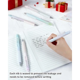 Erasable Pens, 6 Pack Fine Point 0.5mm Black Erasable Gel Pens with 360°Rotating Erasers, Make Mistakes Disappear, Comfort Grip for Drawing, Writing, Planning, and Crossword Puzzles (Black Ink)