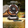 coldSky Camping fan, 20000mAh 48 hour rechargeable portable with LED