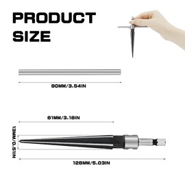 Guitar Bridge Pin Hole Hand Reamer, T Handle Taper Hex Reamer, Handle Drilling Tool for Instrument 3-13mm,1/8-1/2 Inch