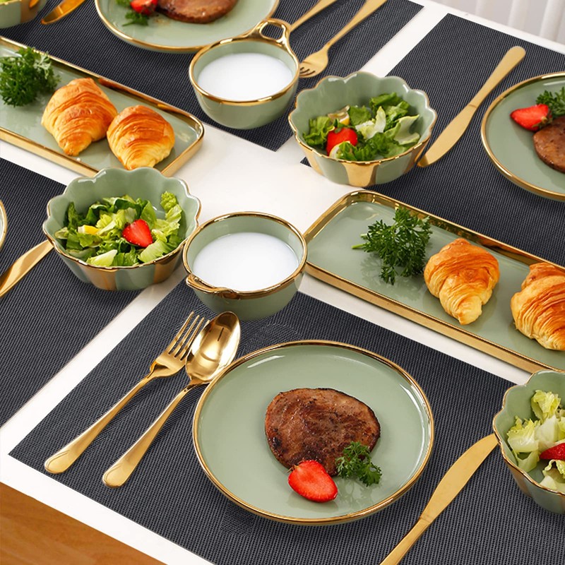 ASYOUWISH Set of 6 PVC Kitchen Table Place Mats, Non-Slip