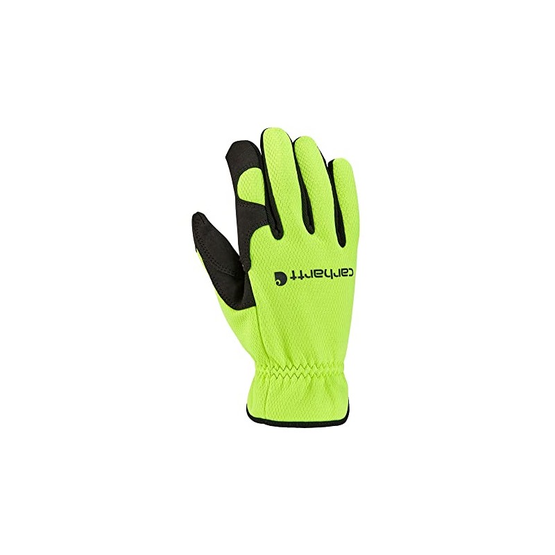 Carhartt Mens High Dexterity Open Cuff Cold Weather Gloves, Hi-Vis